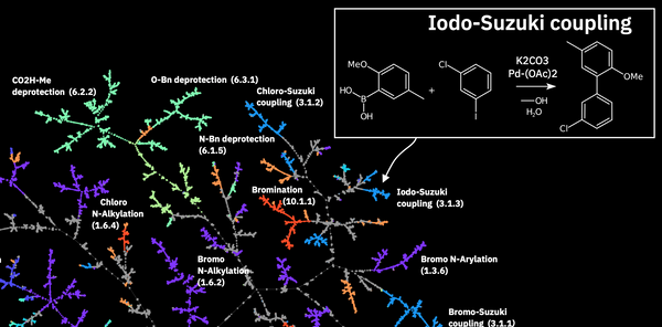 Mapping the space of chemical reactions using attention-based neural networks